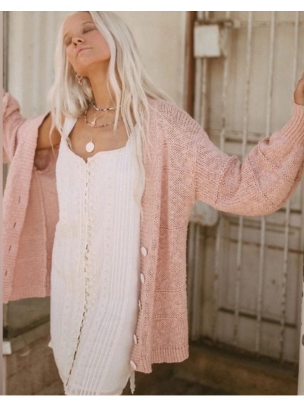 Spell & The Gypsy Collective “Pearl on Pearl” Knit Cardigan L - Picture 2 of 15